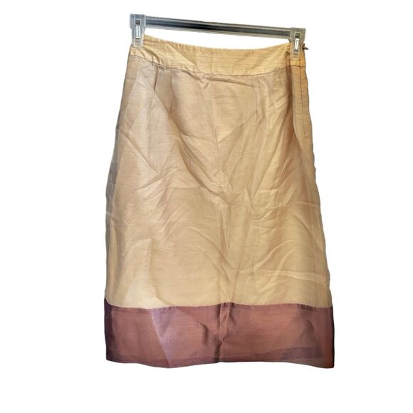 Silk Box Womens Skirt Size 4 Embroidered 100% Silk Midi Button Floral Zipper - Picture 2 of 16